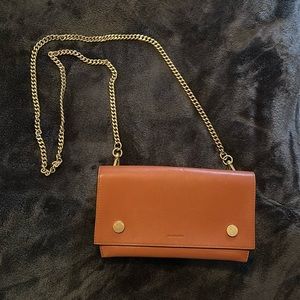 All Saints Brown Leather Clutch